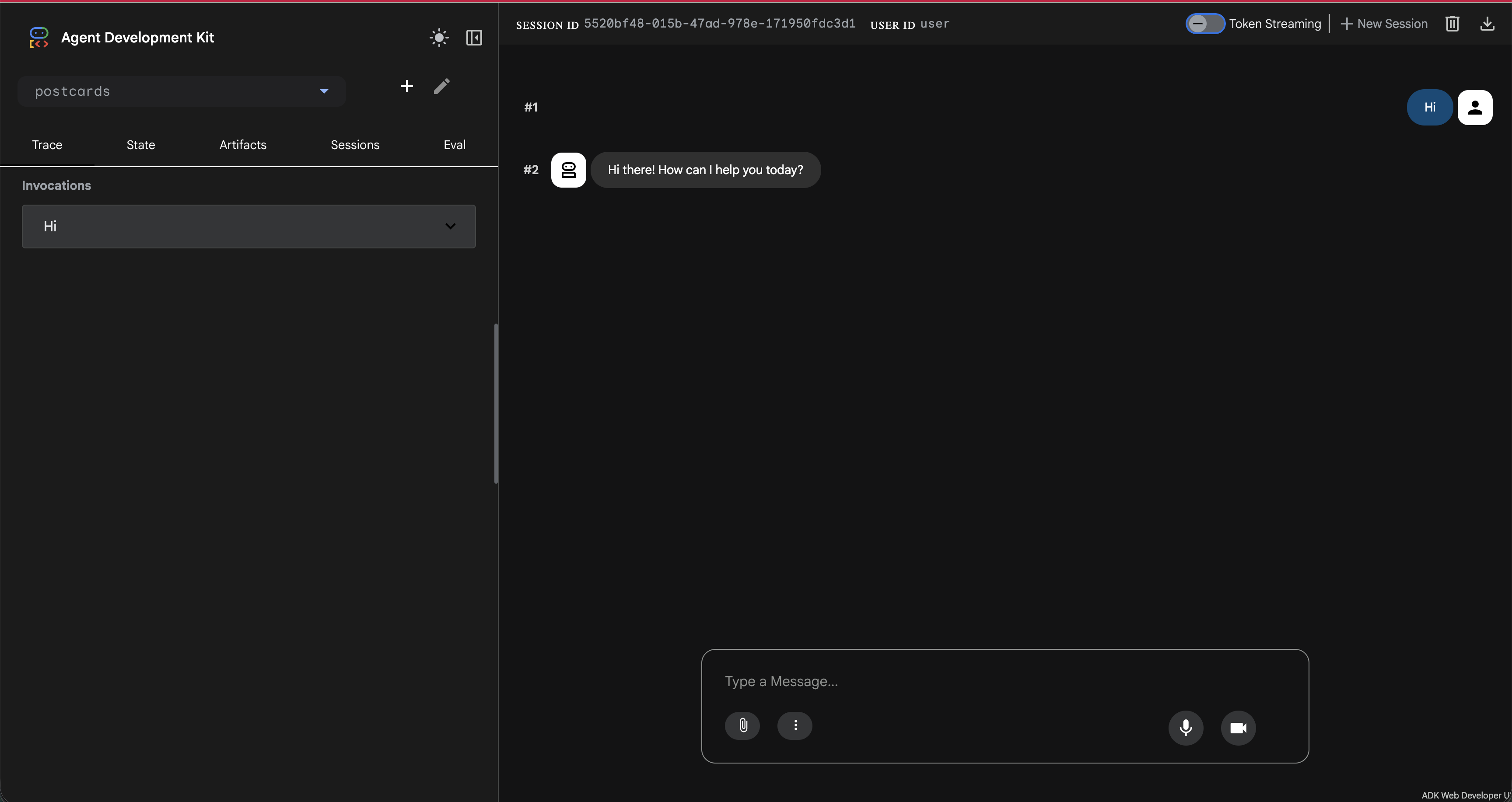 ADK web first run